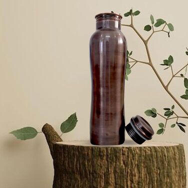 Copper Water Bottle with Diamond Cut Design, Leak-Proof, Ayurvedic Drinking Vessel, Copper Vessel for Sports, Gym, Outdoors, Yoga (Design 22)