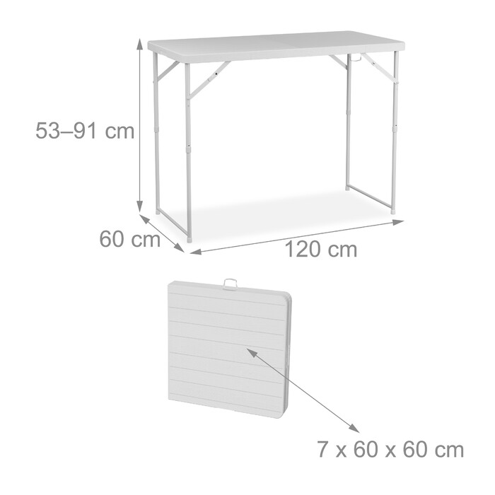 Relaxdays Folding and Height-Adjustable Garden Table