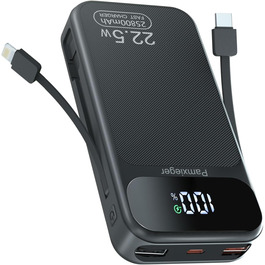 Power Bank 25800mAh 22,5W з LCD дисплеєм: швидка зарядка PD3.0 QC4.0, USB-C вхід/вихід, портативний зарядний пристрій для смартфонів