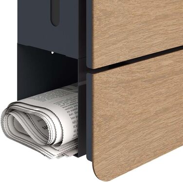 Поштова скринька настінна SCHARTEC SPB-4 світле дерево з газетницею, сучасний великий дизайн