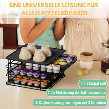 Підставка для капсул кави Masthome 3-ярусна для Dolce Gusto, 108 капсул, чорна
