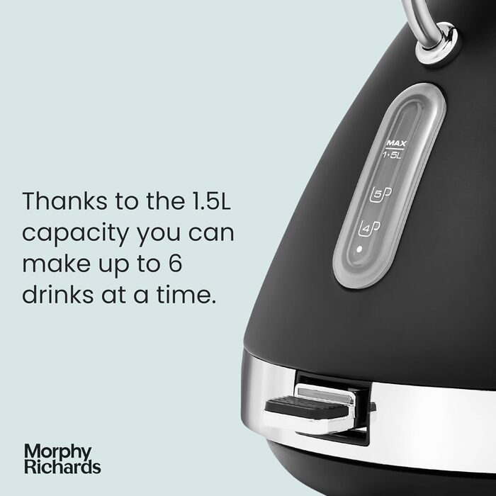 Morphy Richards Venture Pyramid Electric Kettle - Matte Black