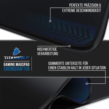 Килимок для миші Titanwolf XXXL 1200x400 мм, ігровий, великий розмір, покращена точність та швидкість, сумісний з Logitech, дизайн Koi (чорний)