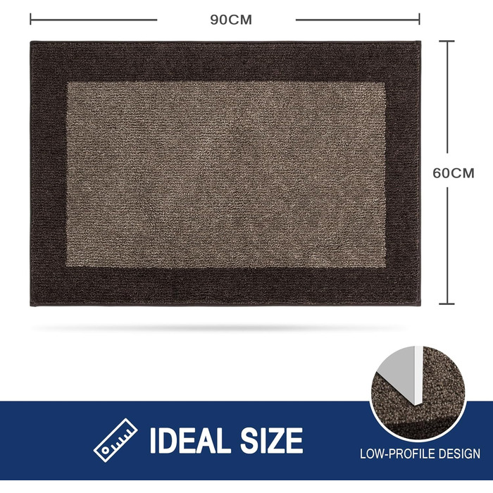 При Entrance килимок для бруду FCSDETAIL 60 x 90 см, вологопоглинаючий та антиковзаючий килимок для входу, собак та дому, коричневий