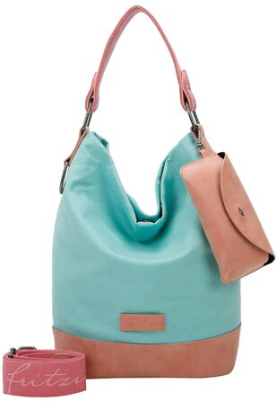 Сумка жіноча Fritzi Izzy Olga Canvas Hobo (бавовняний мікс) через плече, міська/пляжна, веганська, знімний футляр для окулярів, 37x27x17 см, кольори: чорний, рожевий, помаранчевий, зелений, синій, рожевий, фіолетовий, м'ятний, бежевий (Pooly)