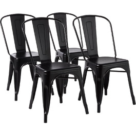 Amazon Basics Metal Dining Chairs (4-Pack)