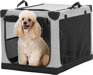 Клітка для собак Petsfit M, складана переноска для собак великих, середніх та малих порід, сіра
