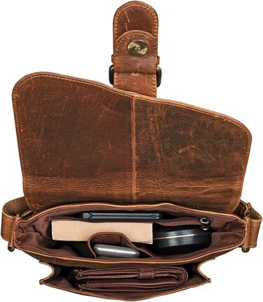 STILORD 'Mattia' Small Crossbody Bag for Men, Genuine Leather Vintage - Shoulder Bag for 10.1 inch Tablets & iPads 9.7 inch - Messenger Bag & Men's Handbag, Color: Kara - Cognac