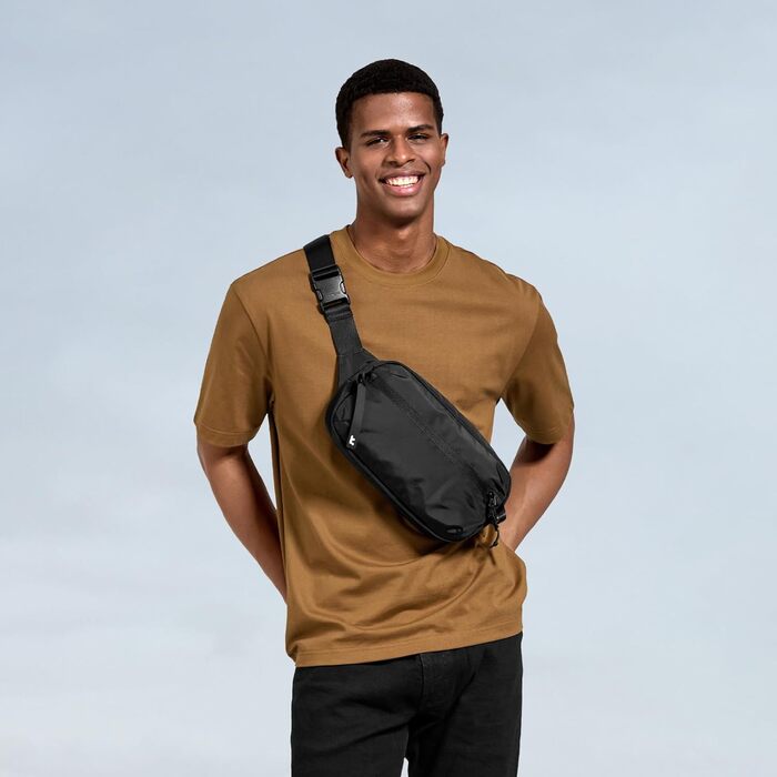 tomtoc Anti-Diebstahl Sling Bag 3,5L: Сумка на плече, через тіло, чорна, RFID-захист, для Switch, iPad mini, EDC, подорожі