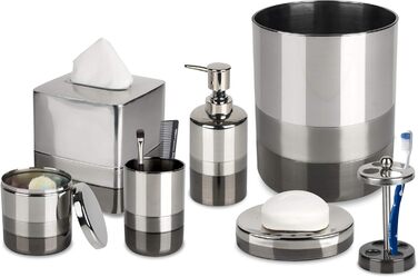 Набір аксесуарів для ванної кімнати Triune Elegante, 7 предметів, платина, нержавіюча сталь