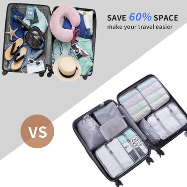 Органайзер для валізи 10 шт. Set, Packing Cubes для одягу, Travel Organizer, Набір для подорожей, Сітка для валізи (Сірий)