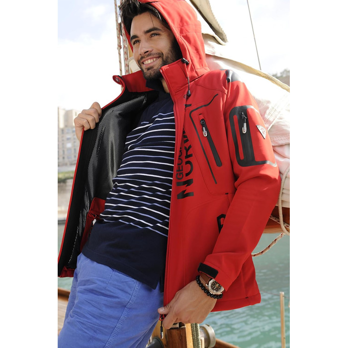Чоловіча куртка Softshell Geographical Norway Tangata Outdoor функціональна, червоно-сіра, розмір S