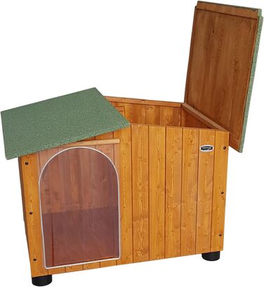 Будка для собак Legno Oasi з термозавісою (119x90x87 см) - для німецької доги, з масивного дерева, Made in Italy