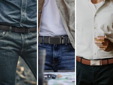 Чоловічий шкіряний ремінь CHAOREN з автоматичною пряжкою, 35 мм, без дірок, регульований розмір, для ділового костюма