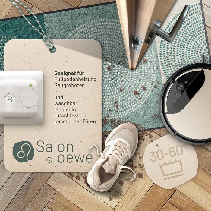 Килимок для входу Salonloewe Nestor 50x75 см, зелений, прямокутний, миючийся