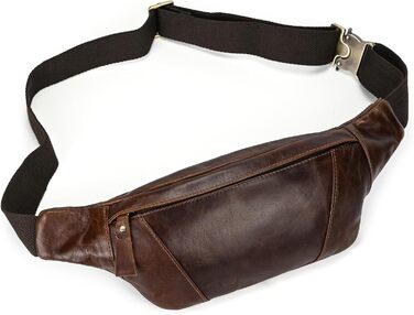 Чоловіча поясна сумка LUUFAN з натуральної шкіри, колір кавовий