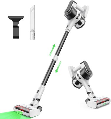 Потужний бездротовий пилосос S5, 30 kPa, великий акумулятор, 55 хв роботи, 1 л контейнер для пилу, для твердих підлог, килимів та шерсті тварин в усьому домі