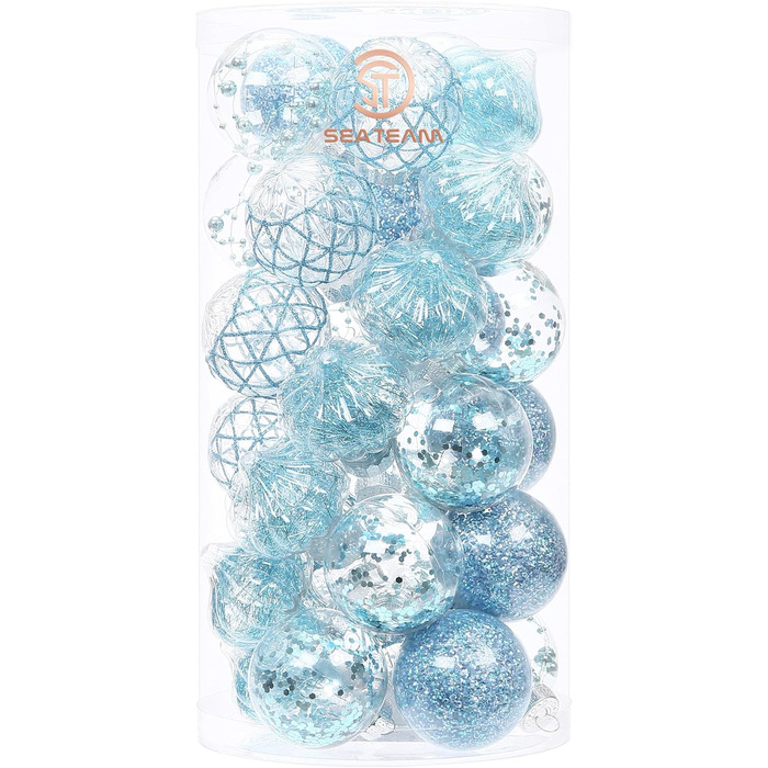 Набір прикрас для ялинки Sea Team 60 мм, 30 шт., блакитний