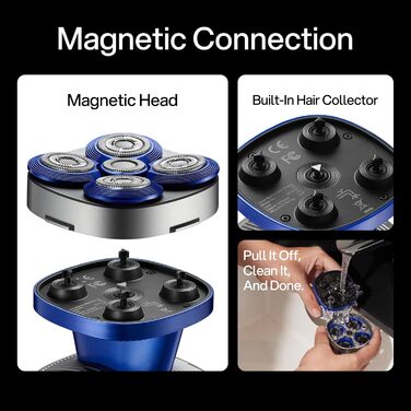 Електричний чоловічий верстат для гоління Yoose Glatzen з 5 лезами, IPX7, 90 хв роботи, USB-C, PID-регулювання