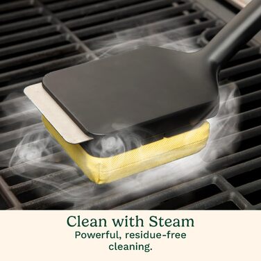 Cuisinart CCB-1000 Grill Renew Steam Cleaner Brush, safe and effective grill cleaning brush, replaceable head, aramid fiber fabric