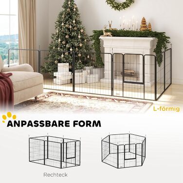 Клітка для собак PawHut 6-секційна, 160 x 80 x 80 см, для собак, котів, цуценят, для дому та вулиці