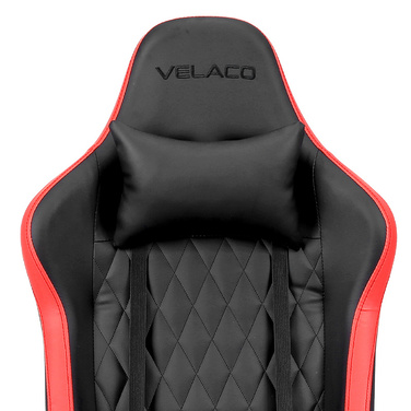 Ігрове крісло Velaco FURY-BL-RD, штучна шкіра, чорно-червоне