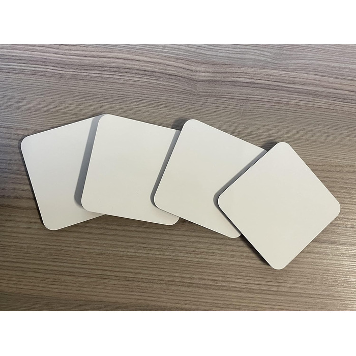 MDF coasters, blank, cork bottom, 9 x 9 cm, white, blank, square, piece (200)