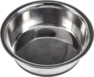 Миска для собак Kerbl з нержавіючої сталі, 2 шт., об'єм 425 мл (2800 мл загальний об'єм), неслизька, срібна