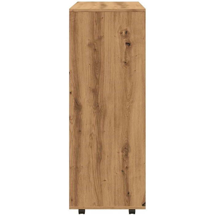 vidaXL Wardrobe with Open Compartment, 3 Side Shelves, Wheels, Coat Rack, Wardrobe, Bedroom, Closet, White 80x40x110cm Wood-Based Material (Handcrafted Oak)