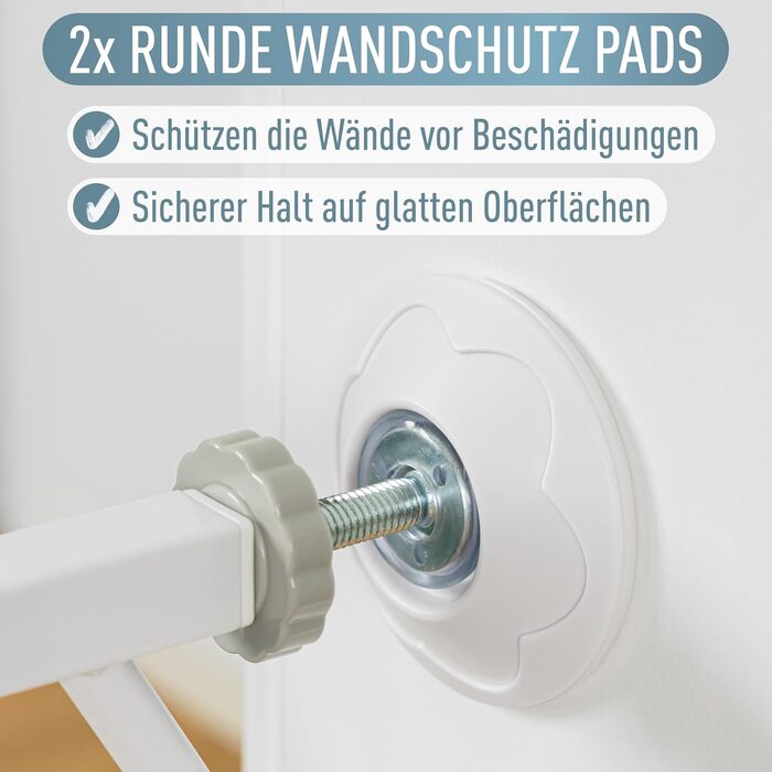 Захисний бар'єр IB Style Berrin XXL для дітей та собак, 85-185 см, без свердління, чорний, з набором захисних накладок