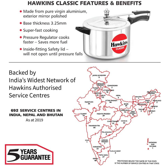 Швидковарка Hawkins Classic CL8W з алюмінію, 8 л, срібна