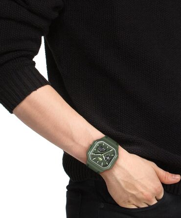 Годинник Lacoste LC33 Square силіконовий, зелений - кварцовий механізм