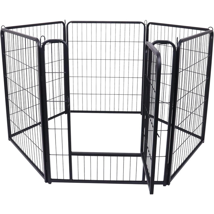 Вольєр для цуценят на 6 частин, 80 см, з 1 дверима та 5 фіксаторами, гнучкий та складаний, для дому та саду