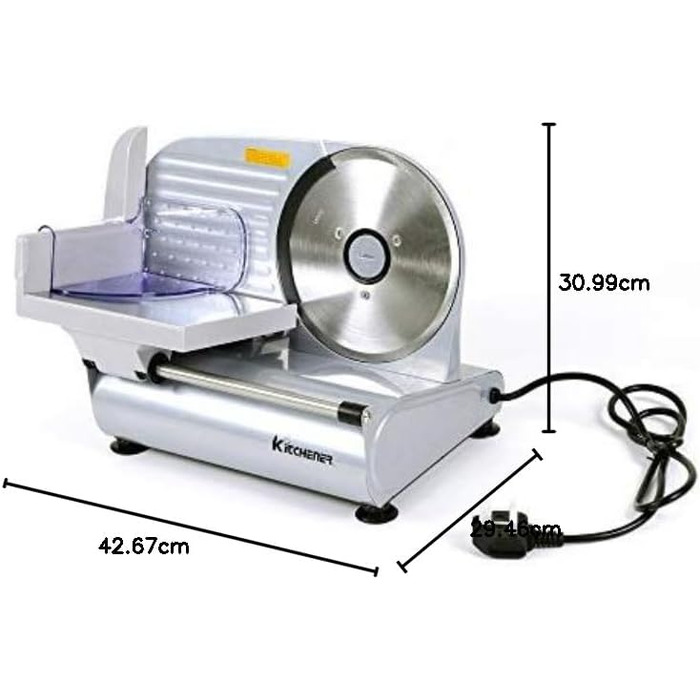 Kitchener Heavy Duty Electric Meat Slicer - 19cm / 230V All-in-One Food Slicer