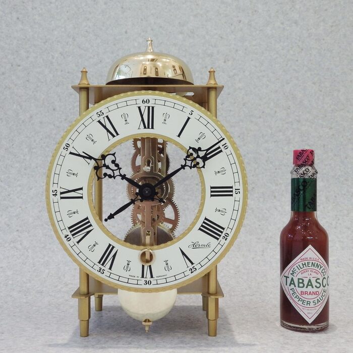 Hermle Clock Manufacturing Table Clock, Wrought Iron, Gold, 24cm x 13cm x 9.5cm