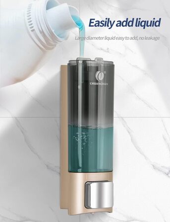 Механічний дозатор мила CHUANGDIAN для стін, 200 мл, білий (Einfach Gold)