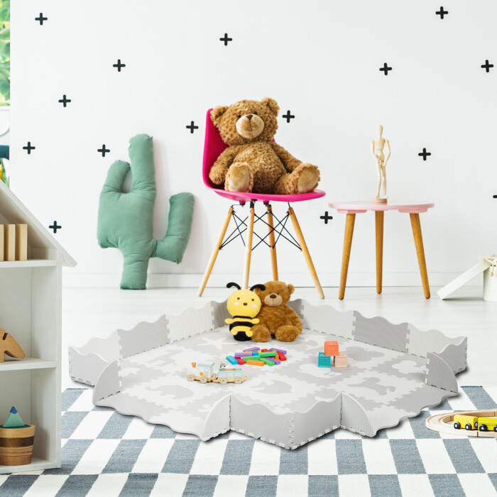 Relaxdays Puzzle Mat Animal Motifs