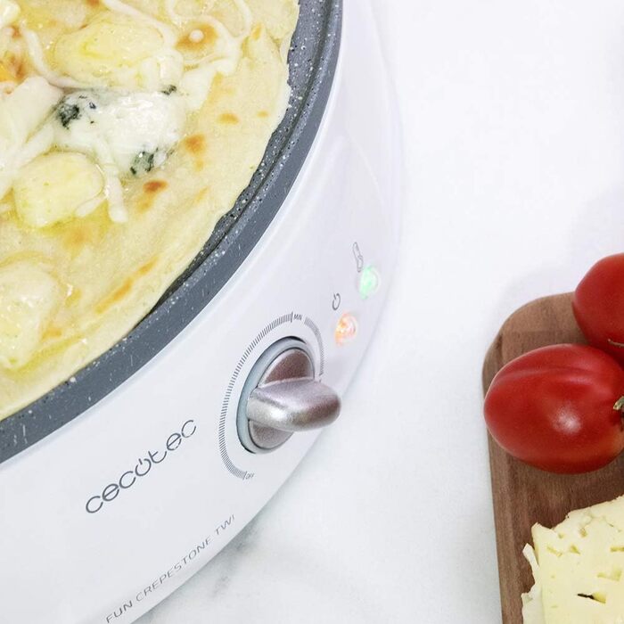 Електрична млинниця Cecotec Crepe Fun CrepeStone Twin 1200 Вт, антипригарна екоплита, реверсивна поверхня для млинців та оладок