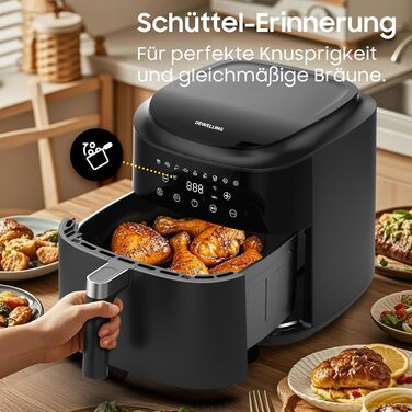Аерофритюрниця XXL 9л Heißluftfritteuse 2350W з 9 програмами, LED дисплеєм, підтриманням тепла, металевим внутрішнім простором для сімейних страв