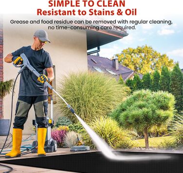 Килимок для газового гриля 180x100 см, двосторонній, вогнестійкий, захист тераси від жиру, для BBQ