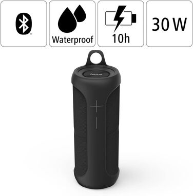 Hama Twin: Набір 2 Bluetooth колонок 30W, водонепроникні (IP67), чорні. Портативні, плавучі, до 10 годин роботи. True Wireless Stereo.