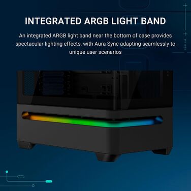 Корпус ПК ASUS Prime AP202 ARGB mATX: Панорамне скло, Aura Sync, підтримка GPU до 420 мм, 9 вентиляторів 120 мм, чорний