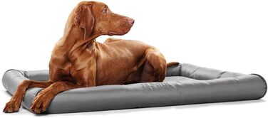 Килимок для собак Hunter Vermont, комфортний та наповнений, з піднятим бортиком, антиковзаюча основа, універсальний, легко миється, міцний, сірий, розмір M