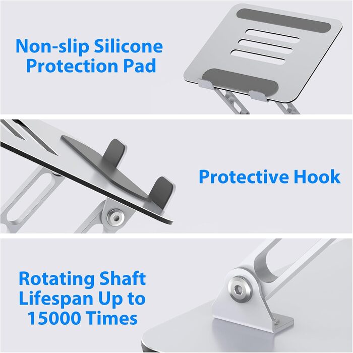 Підставка для ноутбука Tonmom, регульована, з ABS+силікону, з вентиляцією, для MacBook Pro/Air, HP, Sony, Dell, 10-15.6