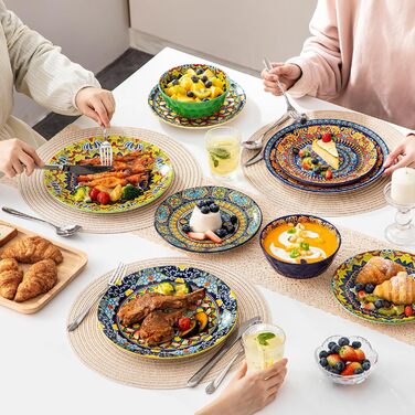 Набір посуду з порцеляни Vancasso на 6 осіб (18 предметів): тарілки, десертні тарілки, миски, серія KRVI