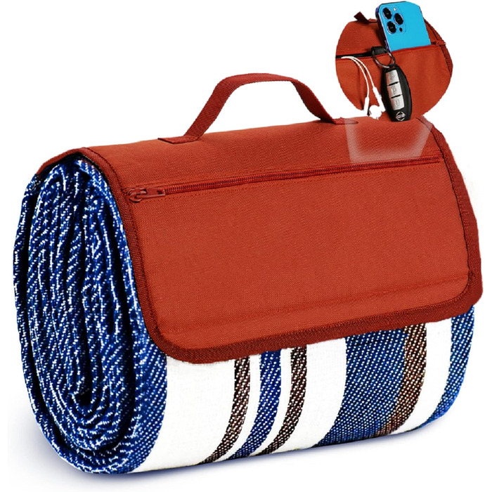 Пікнікова ковдра Boobhone, велика водонепроникна, 3-шарова, 80''x80'' - для кемпінгу та відпочинку