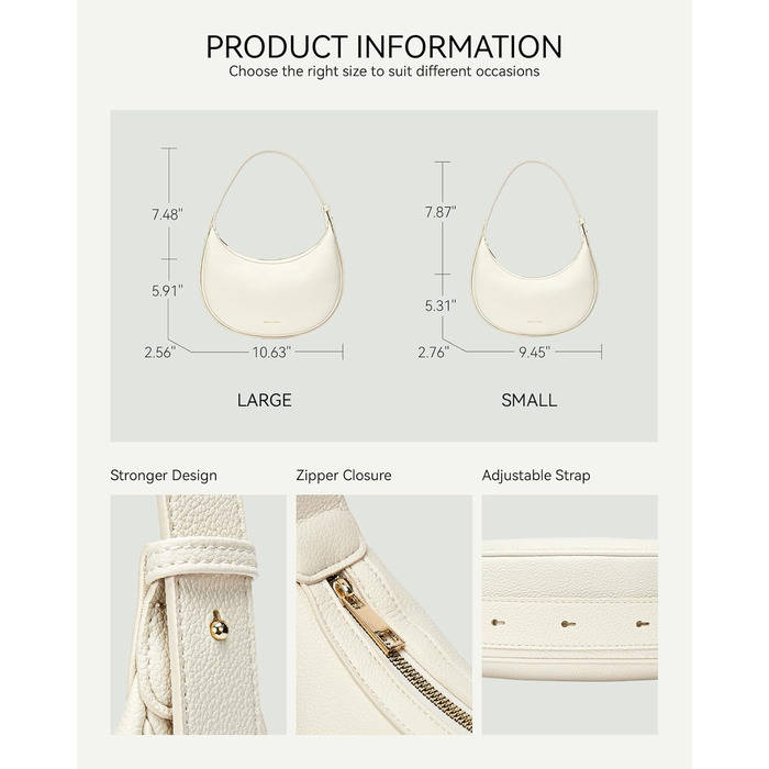 Сумка жіноча BOSTANTEN велика шопер з PU шкіри, елегантна сумка через плече, Hobo Bag чорна (1-3320-бежева)