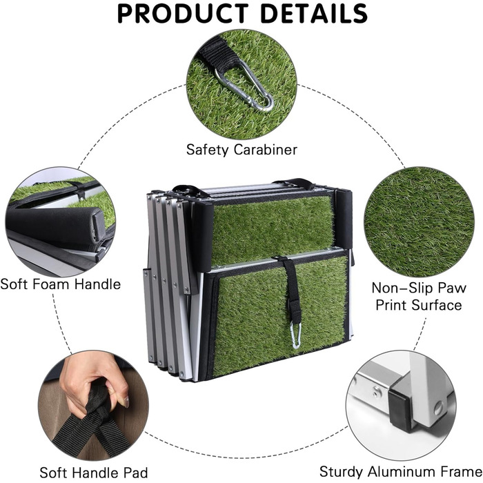 Східці для собак у автомобіль DGSL: широкі, 4 сходинки, для вантажівок, SUV, з антиковзким покриттям