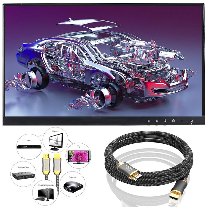 HDMI 2.1 кабель оптоволоконний - 8K 120Hz, 4K 240Hz, HDR10+, 3D, eARC, CEC, HDCP 2.3, Optisches Ultra High Speed, позолочені контакти, 2M, чорний