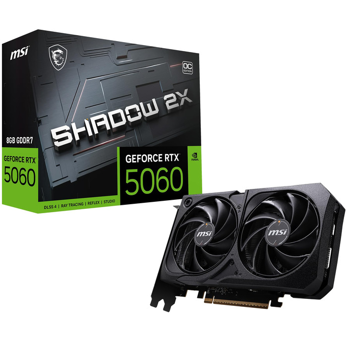 Відеокарта MSI GeForce RTX 5060 Shadow 2X OC 8GB GDDR7, PCIe 5.0, Boost 2535 MHz